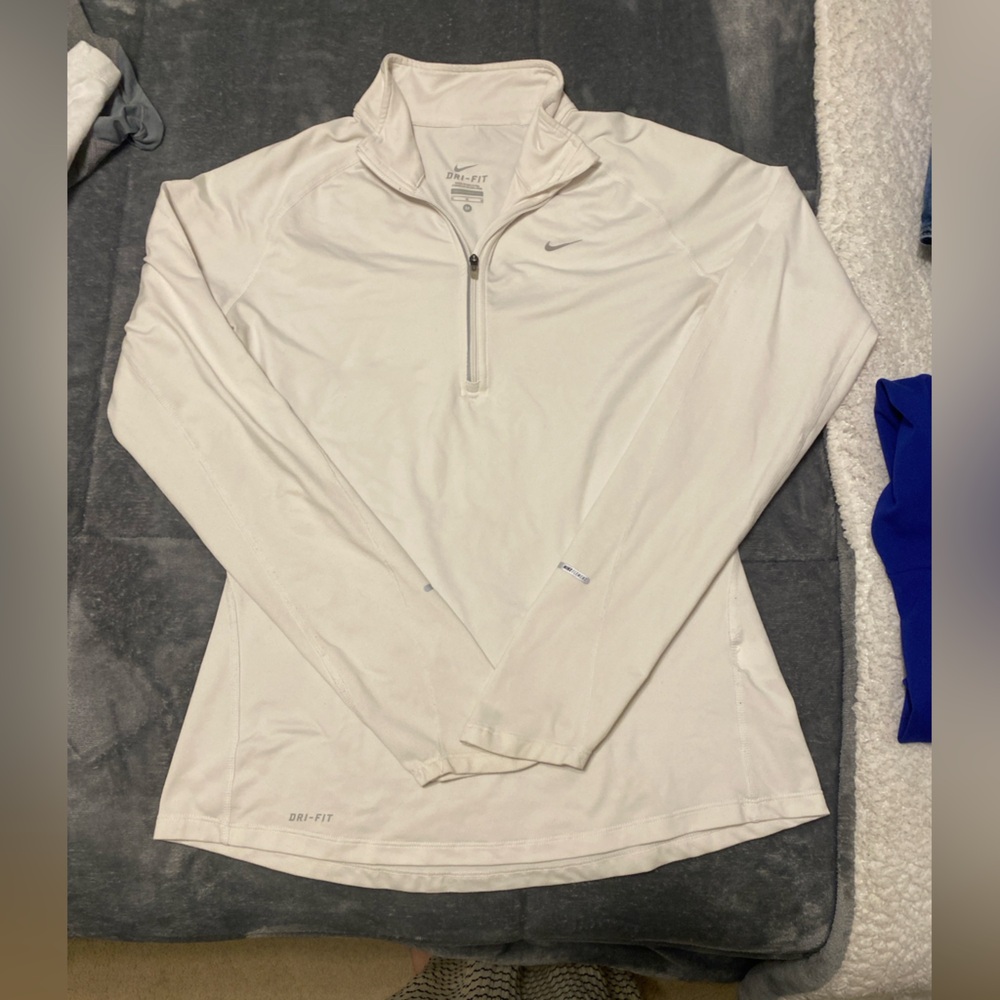 Nike quarter zip white